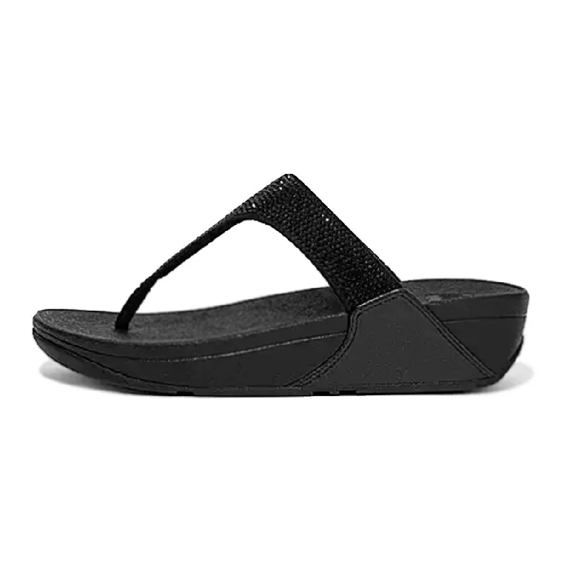 FitFlop Lulu Crystal Embellished Sandals - All Black