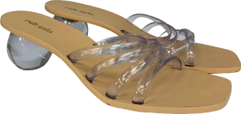 Cult Gaia Clear Transparent Mule Sandals with Glass Heel UK 6.5