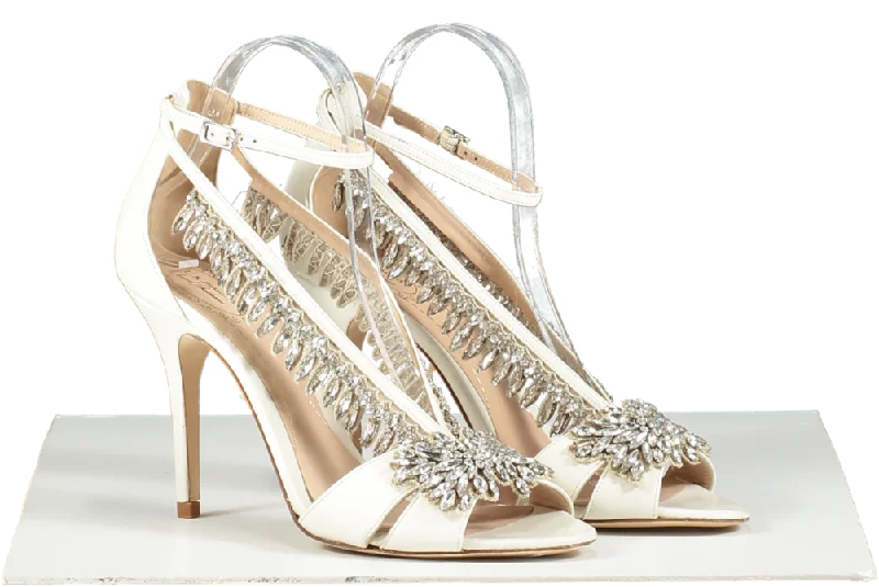 L.K.Bennett White X Jenny Packham Dahlia Ivory Crystals Sandals UK 7 EU 40 👠