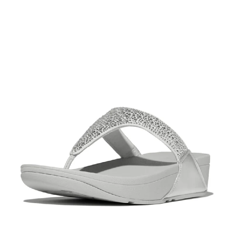 FitFlop Lulu Crystal Mix Sandals - Silver