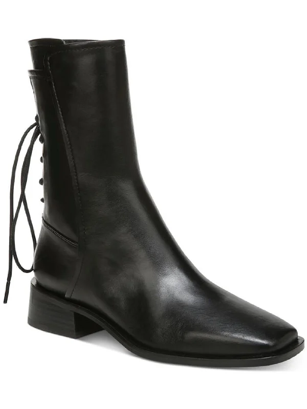 Tana Womens Leather Lace-Up Mid-Calf Boots