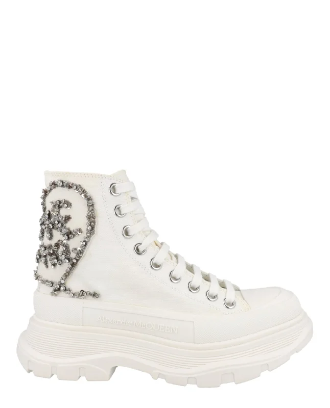 Crystal Embellished Tread Boots