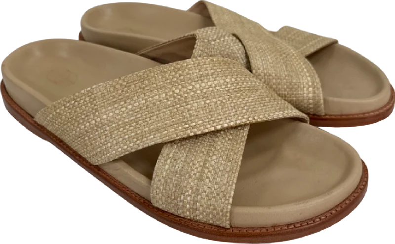 Porte & Paire Beige Woven Leather Sandals EU 42 UK 9