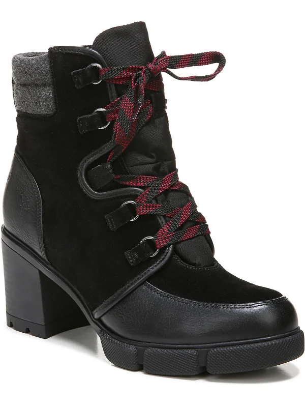 Myla Womens Leather Combat & Lace-up Boots