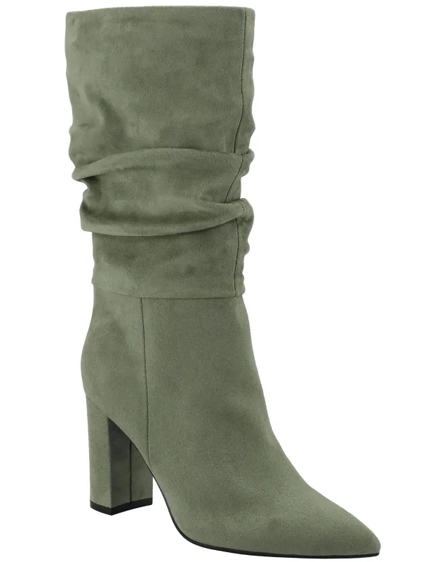 Galley Womens Faux Suede Slouchy Mid-Calf Boots