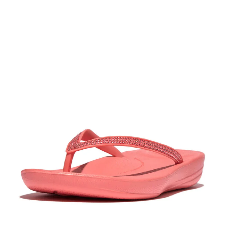 FitFlop Iqushion Sparkle Sandals - Rose Coral