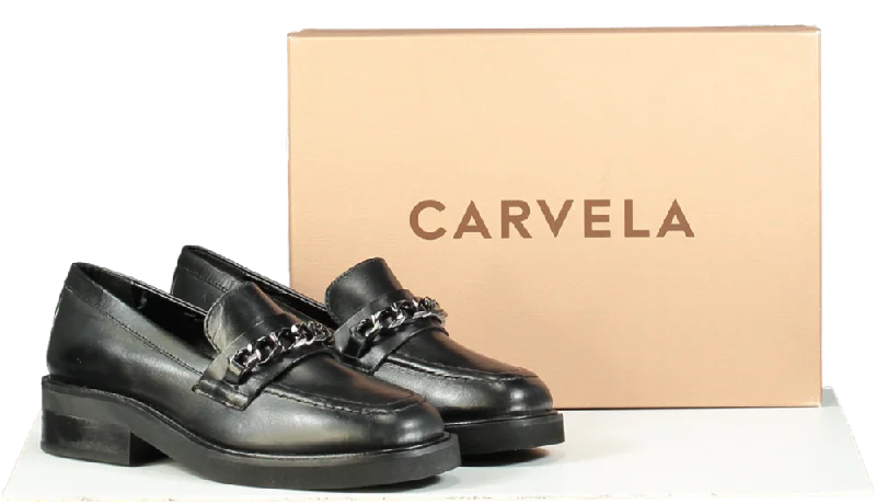 Carvela Black Lock Loafer Leather Casuals UK 3 EU 36