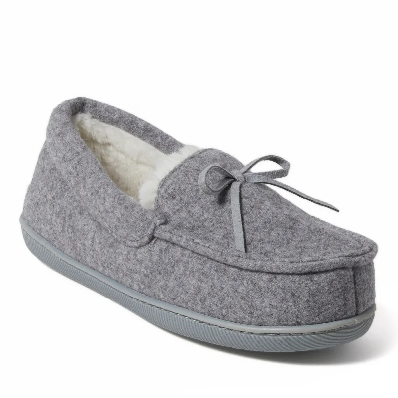 Dearfoams Women's Hayes Soft Knit Moccasin House Shoe Slipper