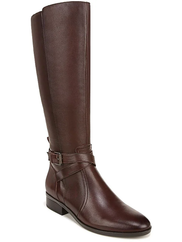 Rena Womens Zipper Narrow Calf Knee-High Boots