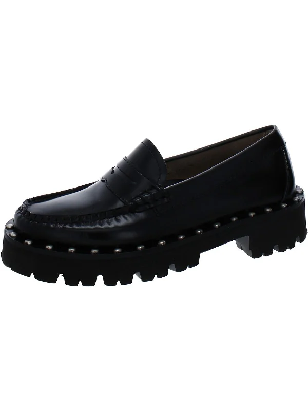 Whitney Womens Leather Slip-On Loafers