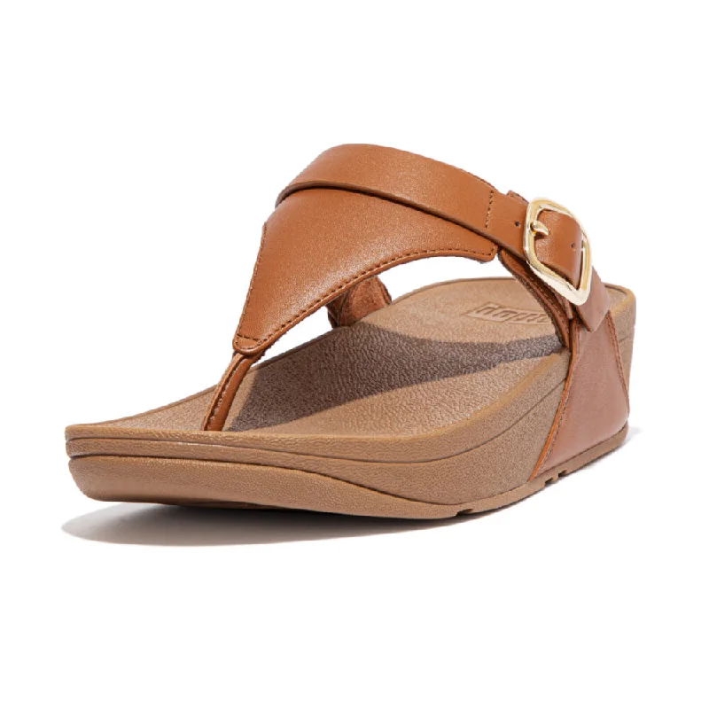 FitFlop Lulu Adjustable Leather  Sandals - Light Tan