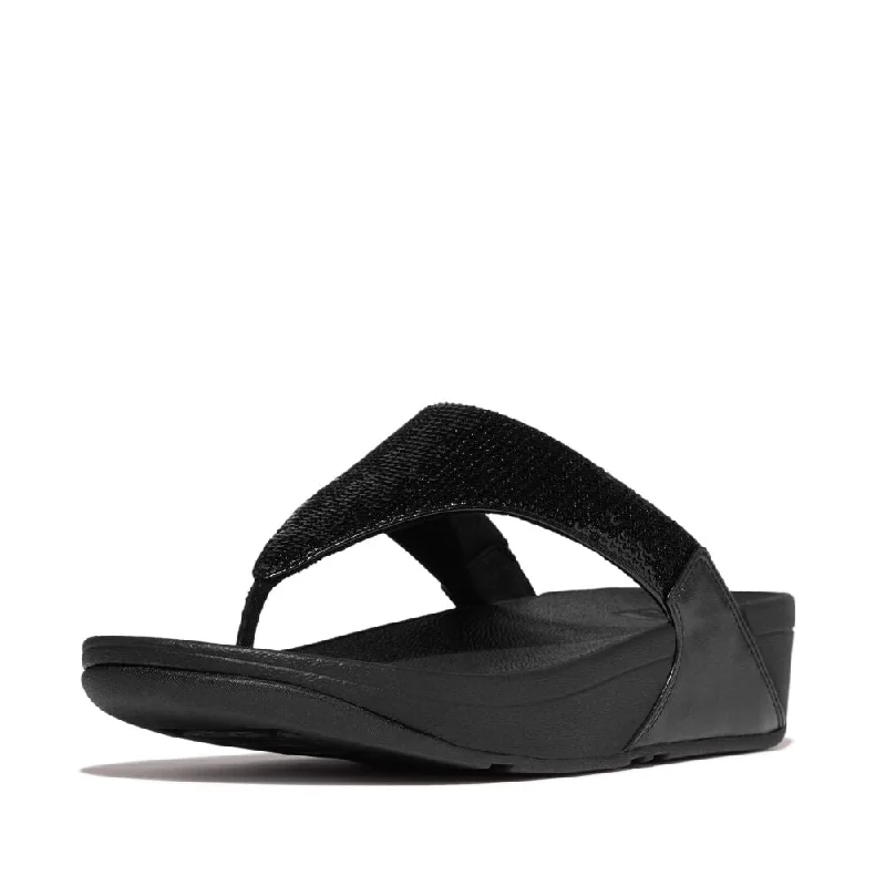 FitFlop Lulu Sequin Sandals - All Black