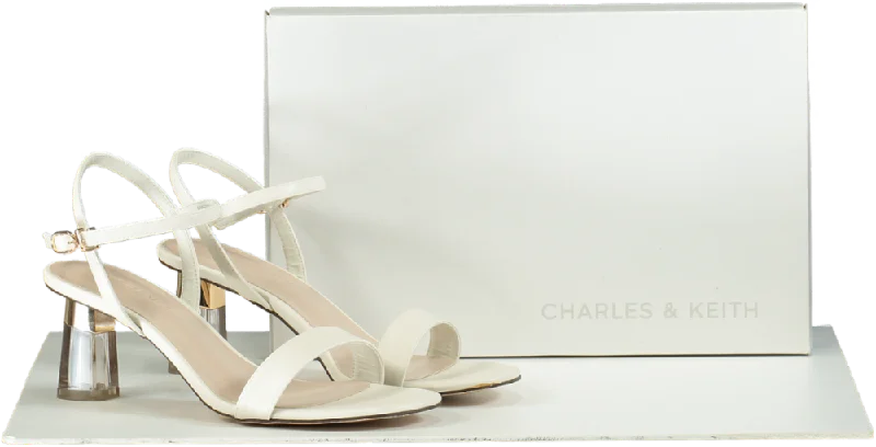 Charles & Keith Clear Trapeze Heel Sandals UK 4