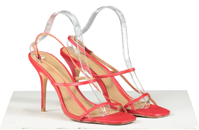 Reformation Red Serenity Bare Mid Heeled Sandals UK 8 EU 41 👠