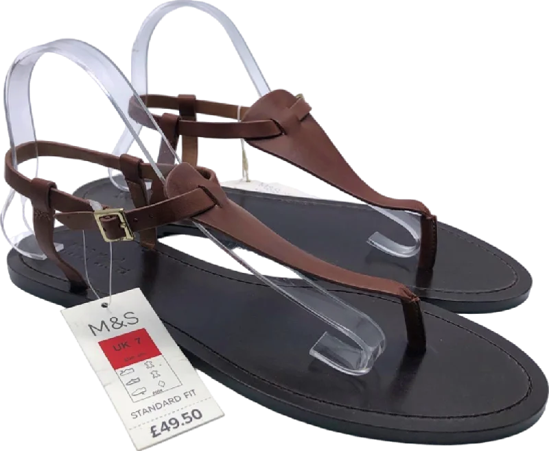 M&S Brown Sandals Standard Fit EU 40 UK 7