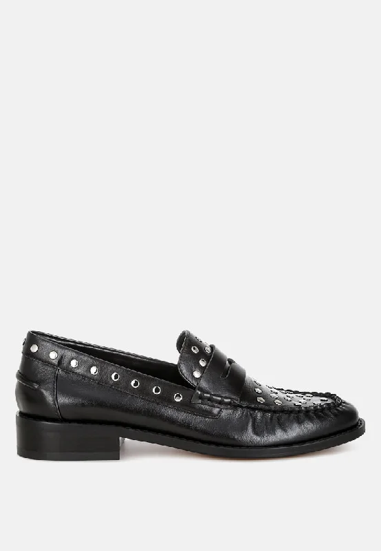 oglavia studs embellished leather loafers