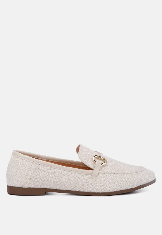 bexley horsebit embellished canvas loafers