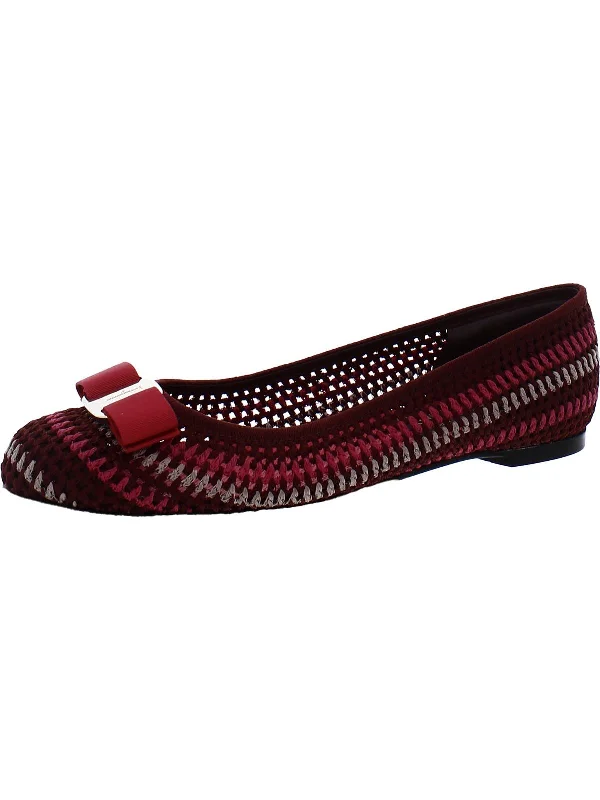 Varina Womens Crochet Slip On Ballet Flats