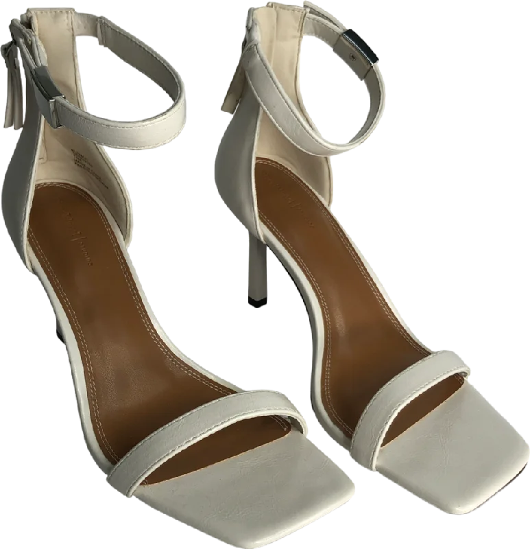 River Island Cream White Clasp Heeled Sandals UK 7 EU 40 👠