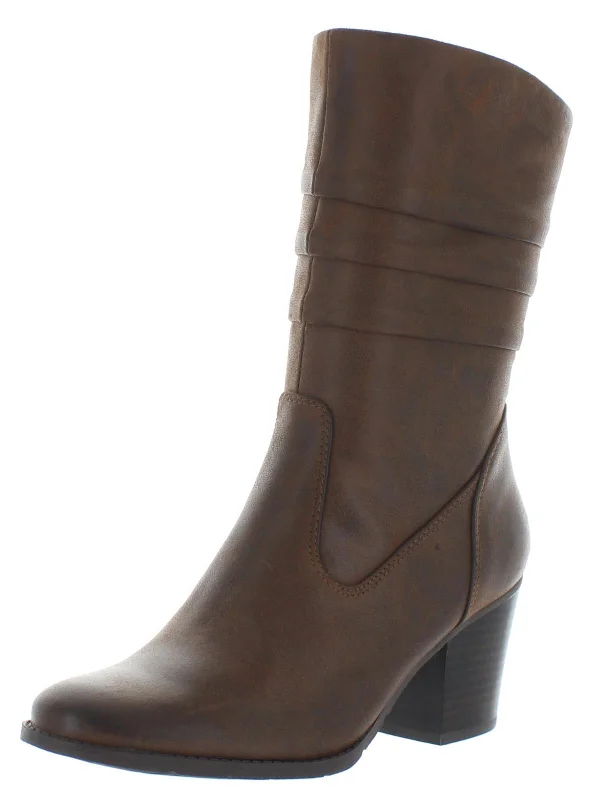 Lovelace Womens Round Toe Block Heel Mid-Calf Boots