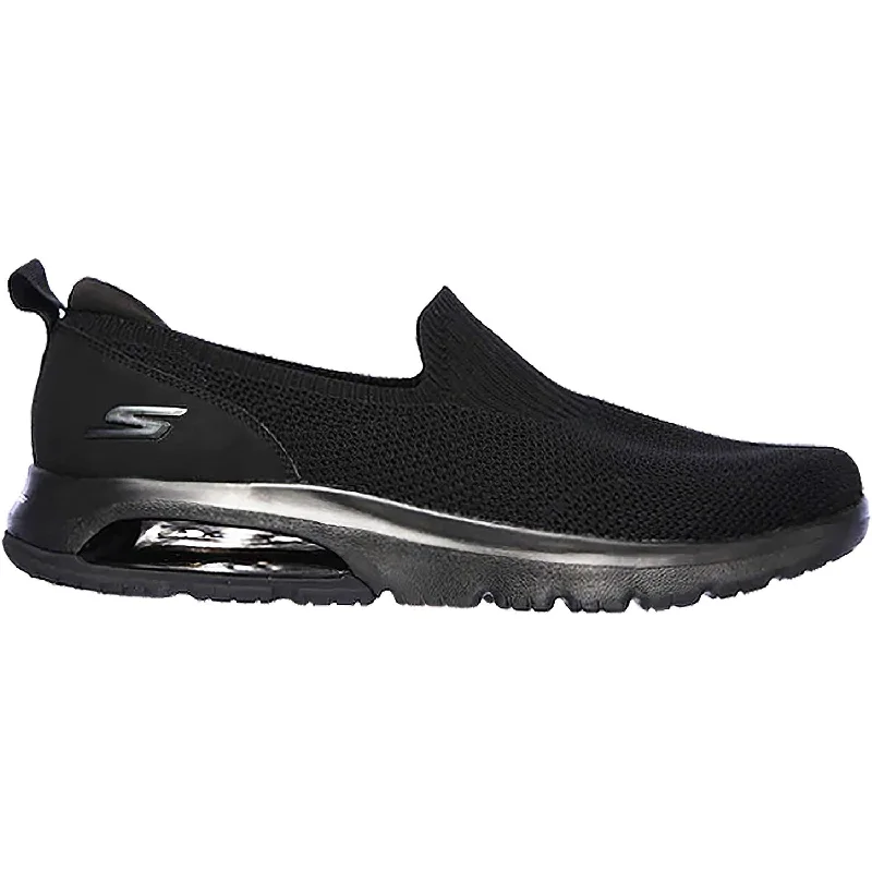 Men's Skechers GOwalk Air Airflow Black Knit Fabric