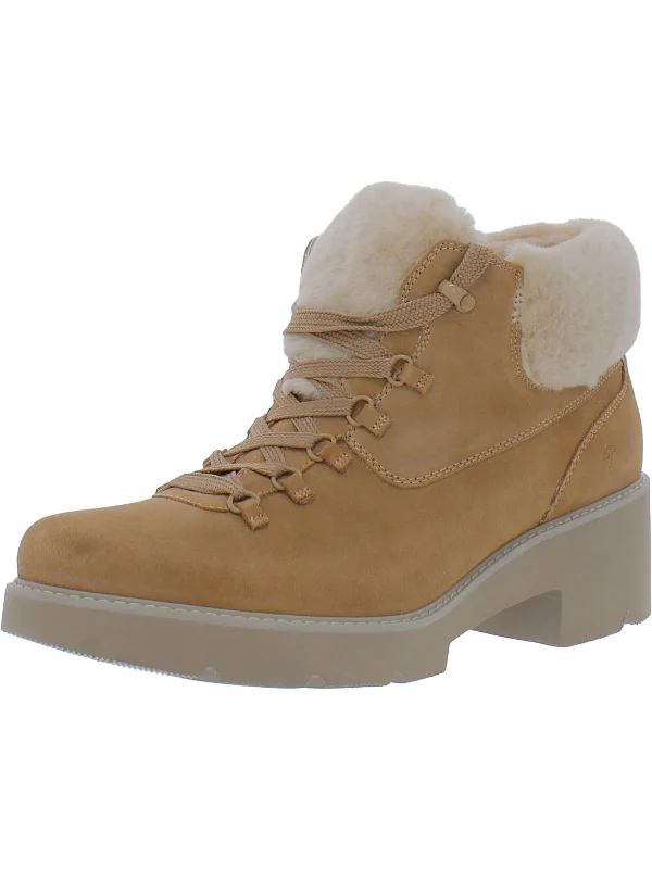 Dover Womens Suede Faux Fur Hiking Boots