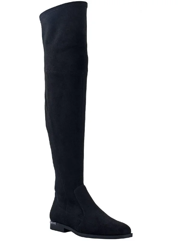 Renn Womens Faux Suede Tall Over-The-Knee Boots