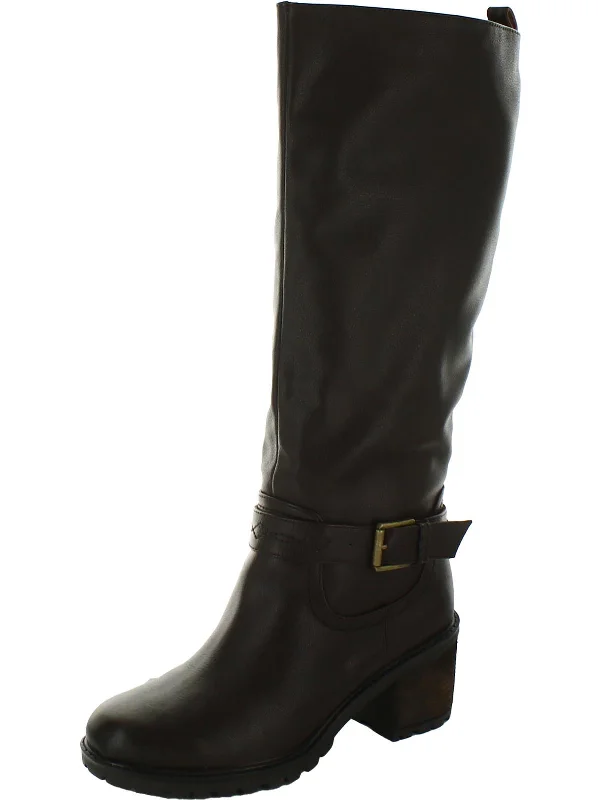 Georgia  Womens Faux Leather Riding Knee-High Boots