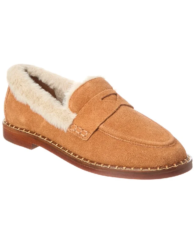 SCHUTZ Christie Furry Suede Flat