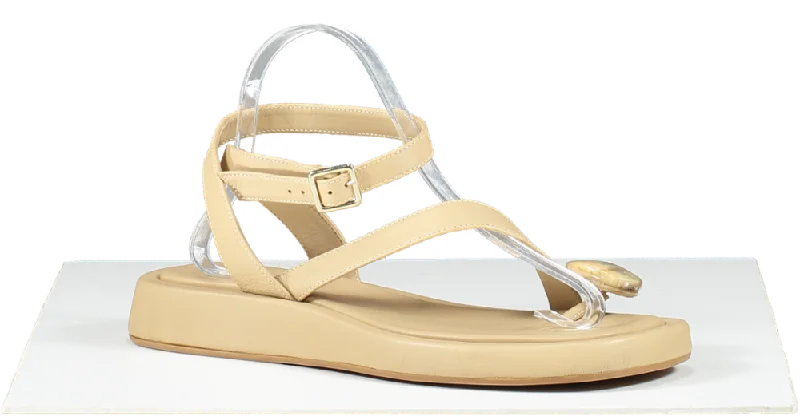 GIA BORGHINI Beige Gia Borghini X Rhw Rosie Slip On Sandals UK 6 EU 39 👠