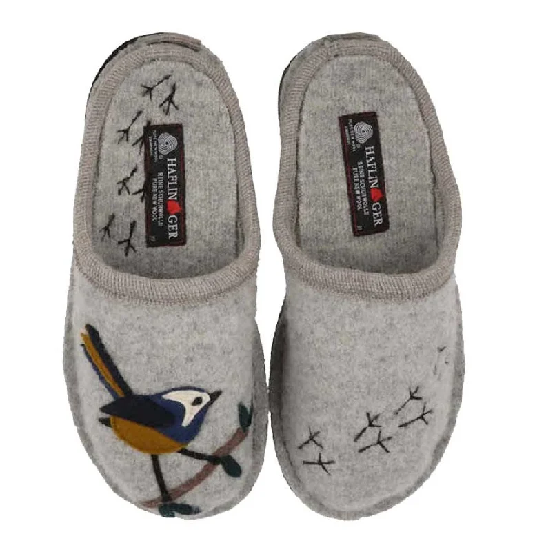 Haflinger Flair Songbird Slipper Silver Grey