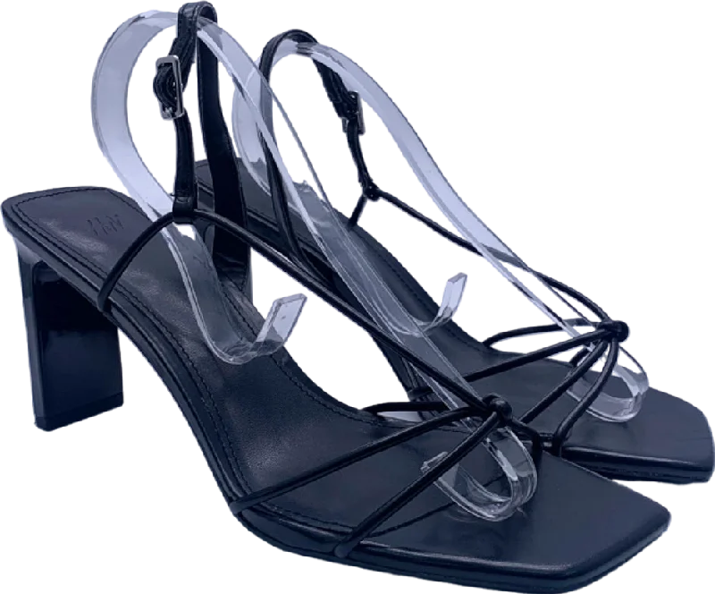 H&M Black Strappy Block Heel Sandals EU 37 UK 4