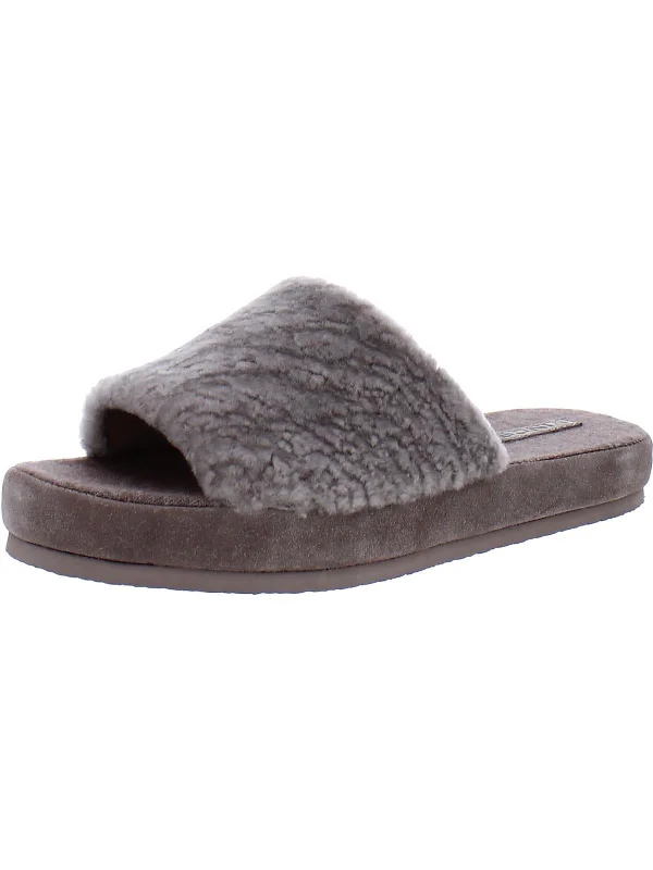 Kenia Womens Lamb Fur Comfort Slide Slippers