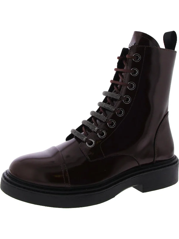 MALAYA LACE UP Womens Leather Zipper/Lace Up Combat & Lace-Up Boots