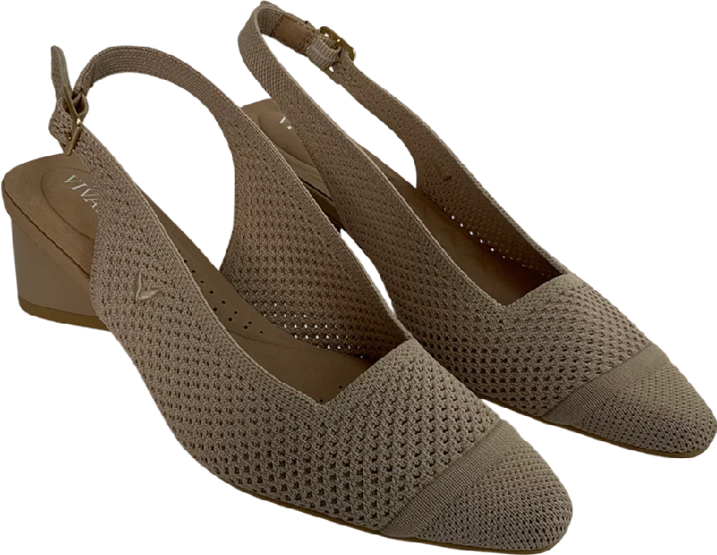 vivaia Beige Pointed-toe Slingback Sandals UK 3 EU 36 👠