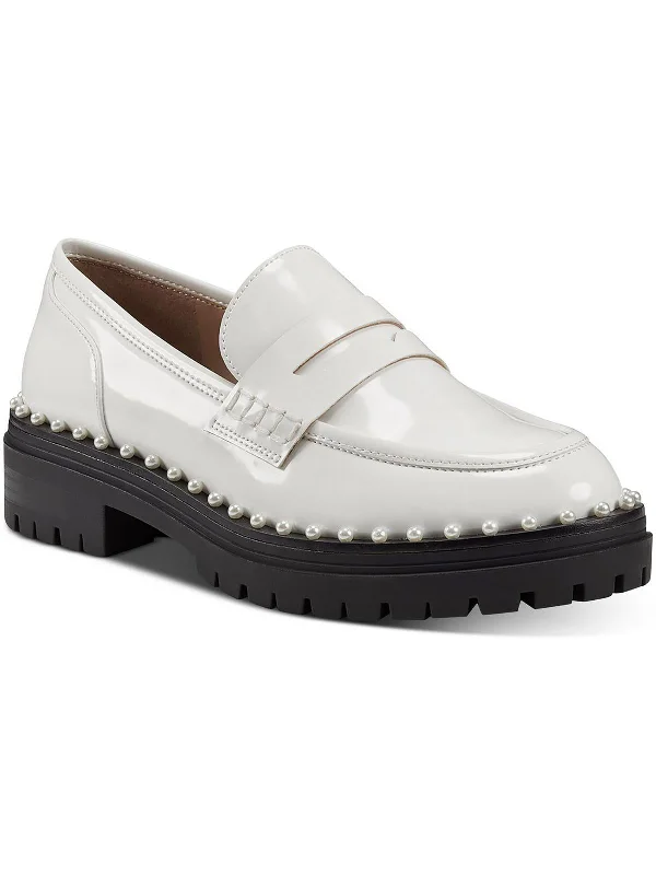 Branna Womens Leather Platform Loafers