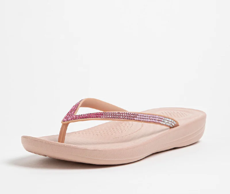 FitFlop Iqushion Sparkle Ombre Flip Flops Sandals - Beige Pink