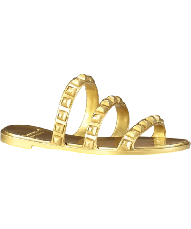 Carmen Sol Metallic Maria 3 Strap Flat Jelly Sandals UK 3 EU 36 👠