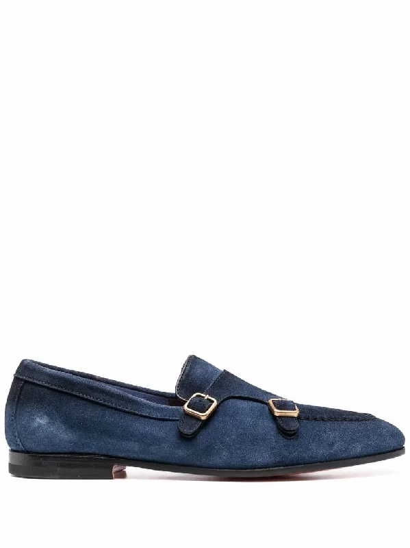 Suede Double-Buckle Loafer