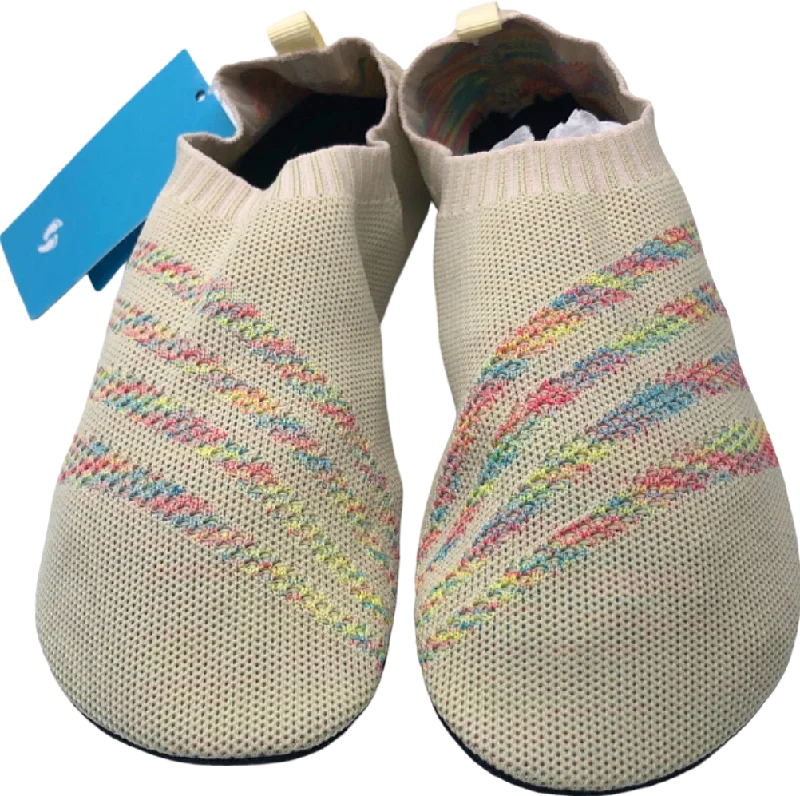 Cream & pastel Knit Yoga Slippers / Aqua Watersport trainers UK 6.5/7.5